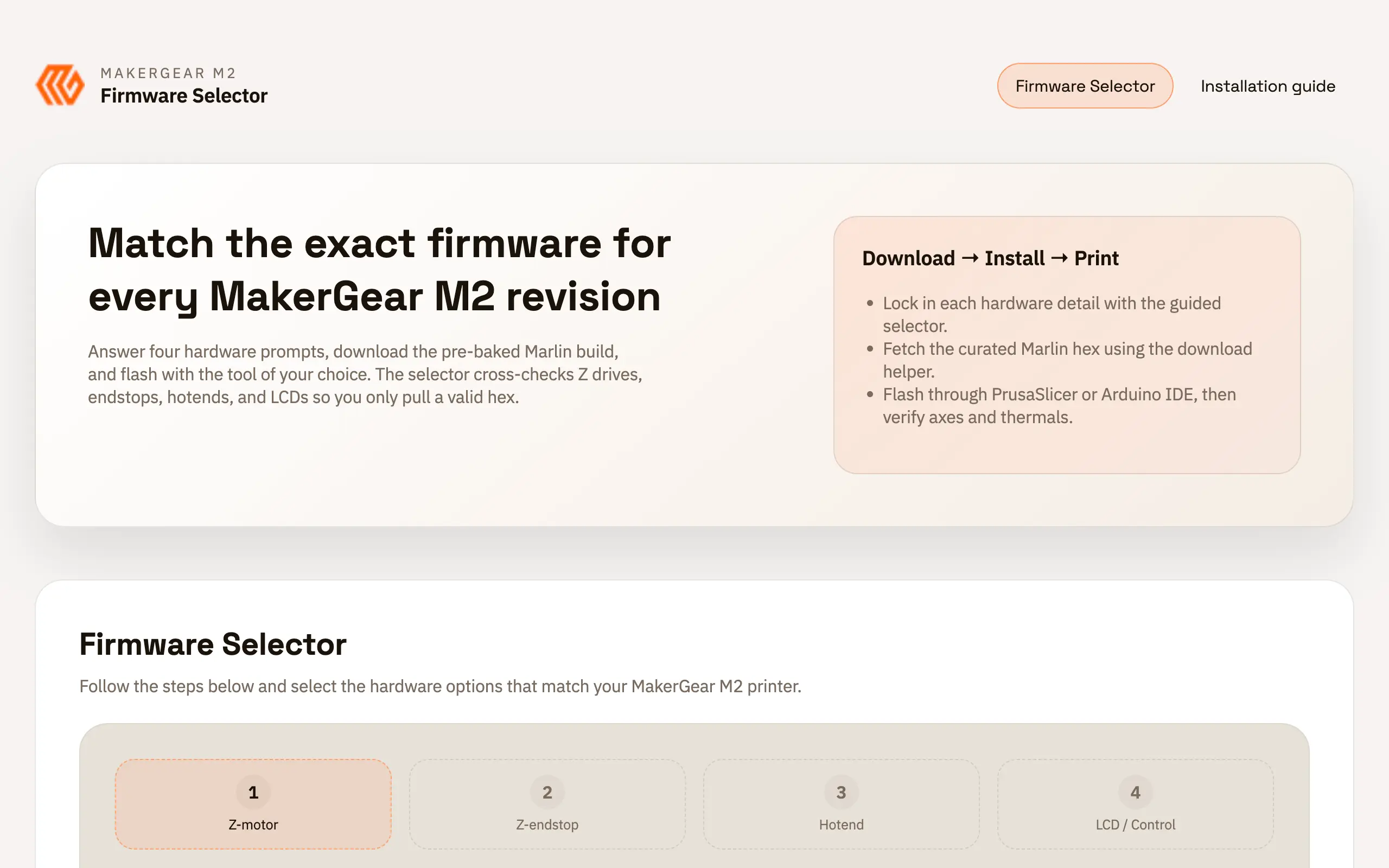 MakerGear M2 Firmware Selector preview image